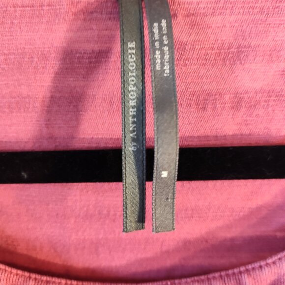 Anthropologie Blush Pink Off the Shoulder Long Sleeve Button Accents Blouse M - Picture 9 of 12